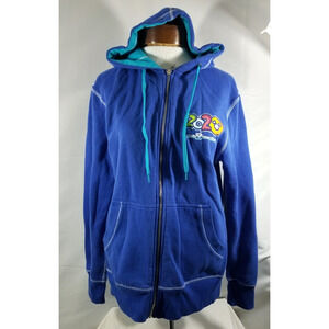Disney Parks Adult Unisex Small Blue Full Zip Character Hooded 2020 Sweatshirt